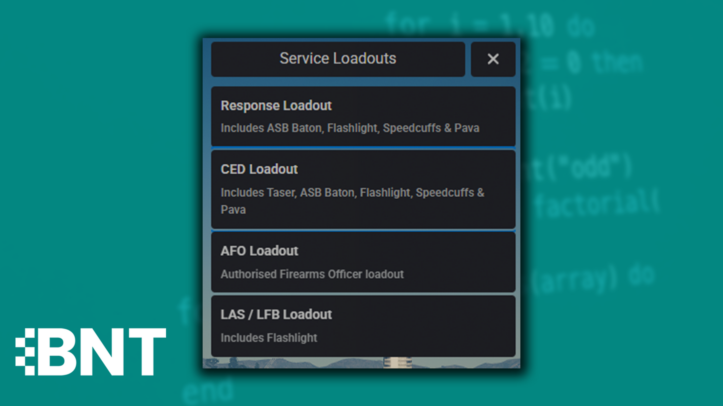 Loadout Menu Script